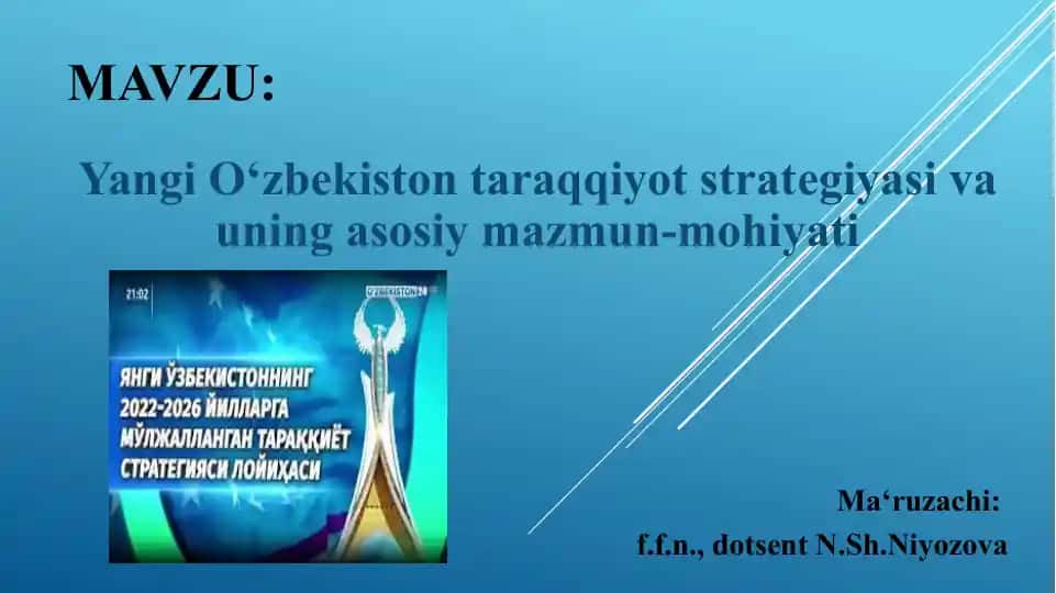 **Yangi O'zbekiston taraqqiyot strategiyasi**