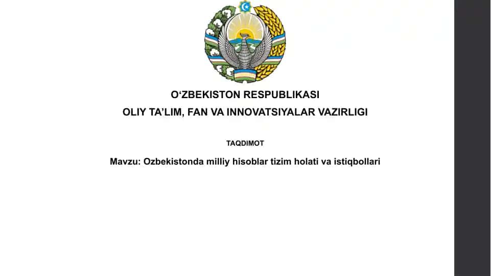 O'zbekistonda milliy hisoblar tizimi