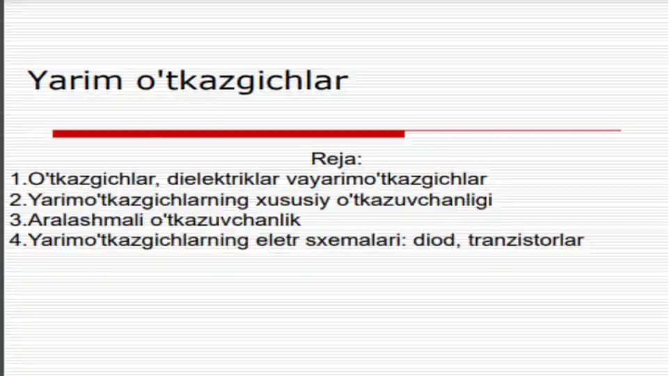 Yarim o'tkazgichlar