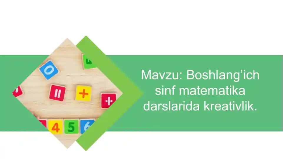 Matematika darslarida kreativlik