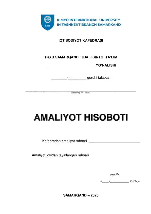 Amaliyot hisoboti