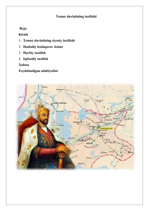Temur davlatining tuzilishi.