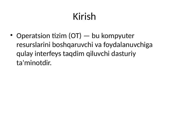 Operatsion tizimlar