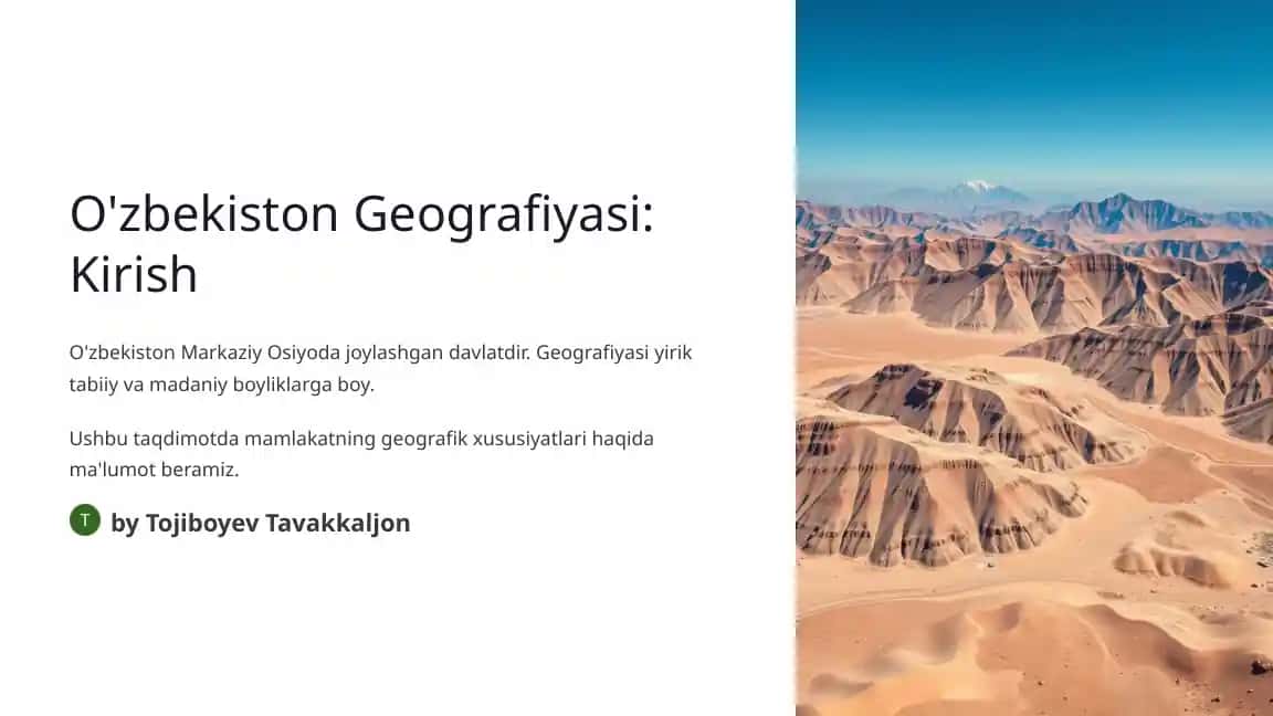 O'zbekiston Geografiyasi