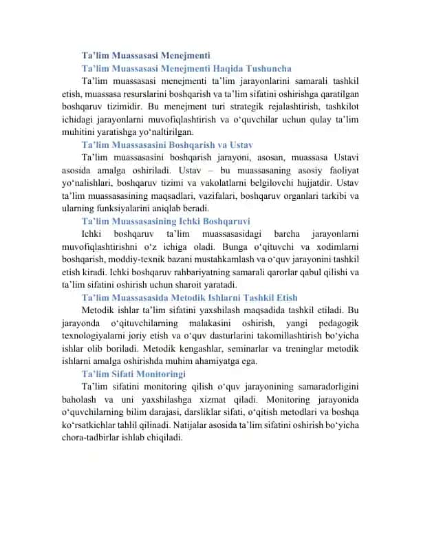 Ta’lim Muassasasi Menejmenti