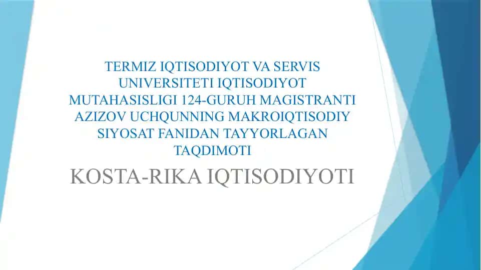 Kosta-Rika Iqtisodiyoti