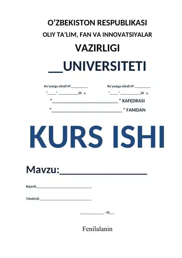 Fenilalanin mavzusida grafik organayzerlar usullaridan foydalanishga bag‘ishlangan kurs ishi