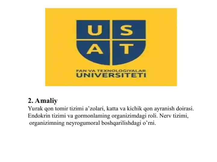 Yurak, qon tomir va endokrin tizimlari