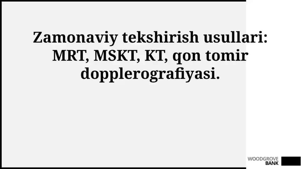 Zamonaviy tekshiruv usullari