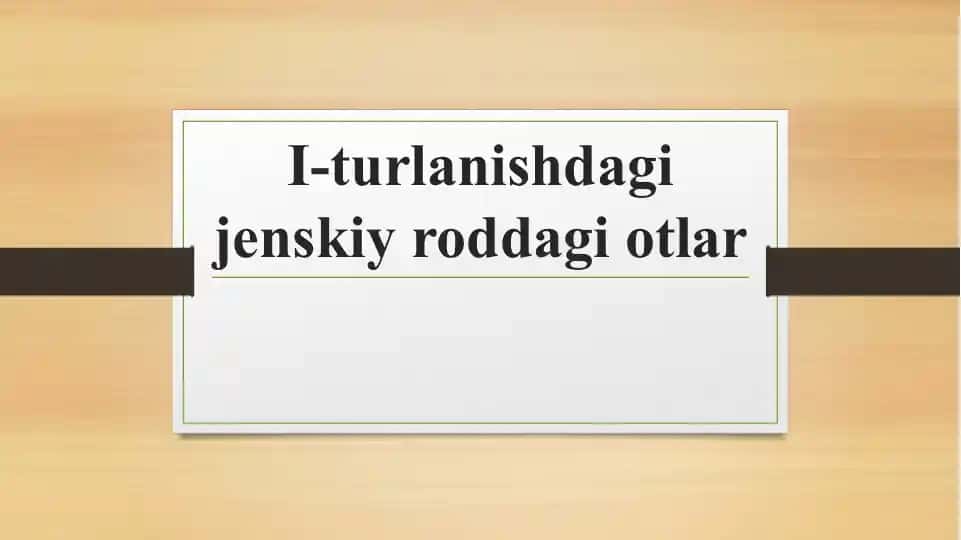 I-turlanishdagi jenskiy roddagi otlar