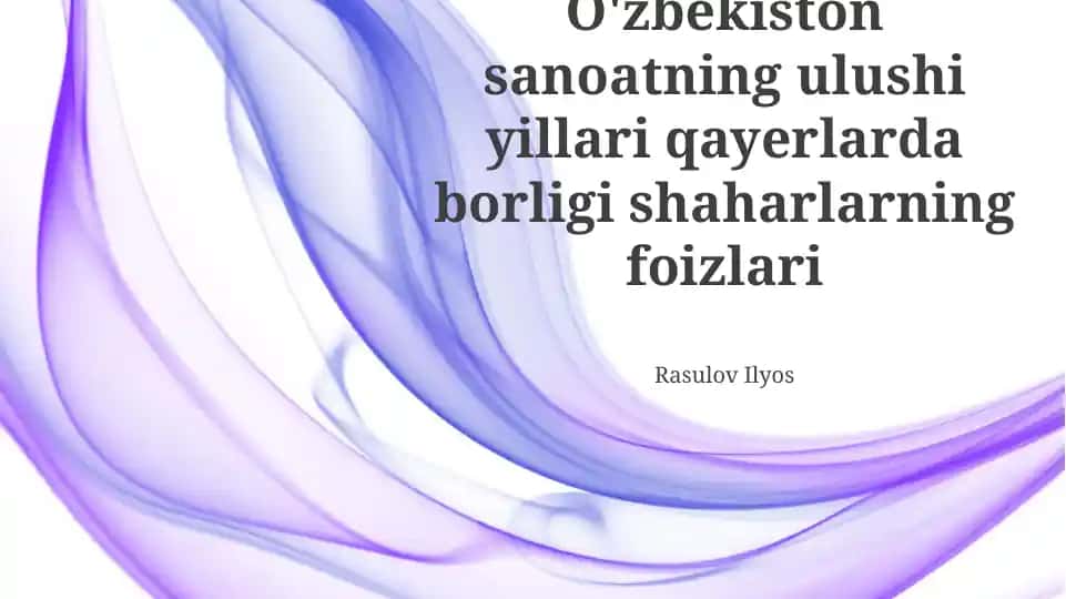 O'zbekiston sanoatning yillar bo'yicha ulushi