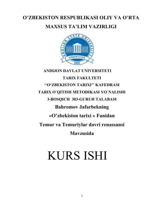 Temur va Temuriylar davri renassansi