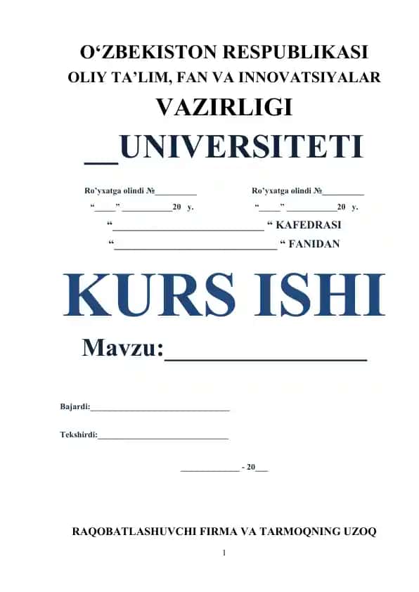 Raqobatlashuvchi firma va tarmoqning uzoq muddatli oraliqdagi muvozanati va taklifi