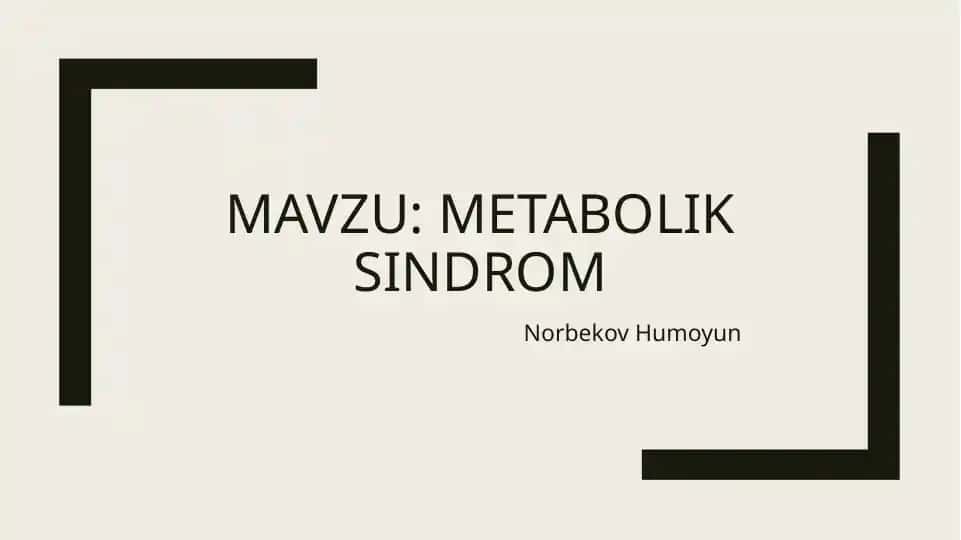 Metabolik sindrom
