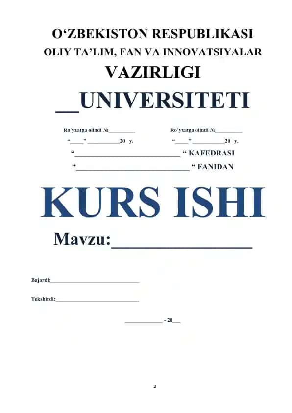 Arxitektura va qurilish tizimini loyihalash kurs ishi