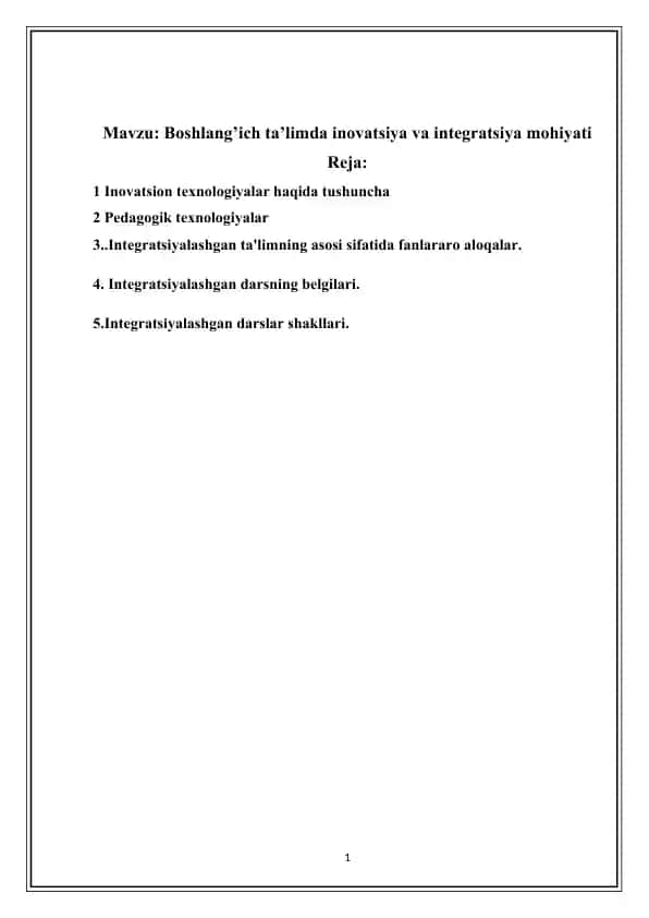 Innovatsion texnologiyalar ta'limda