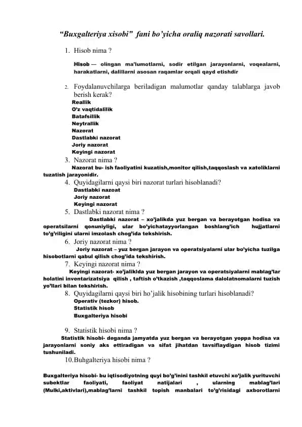Buxgalteriya Xisobi