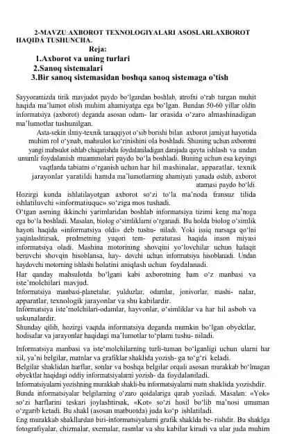 Axborot texnologiyalari asoslari