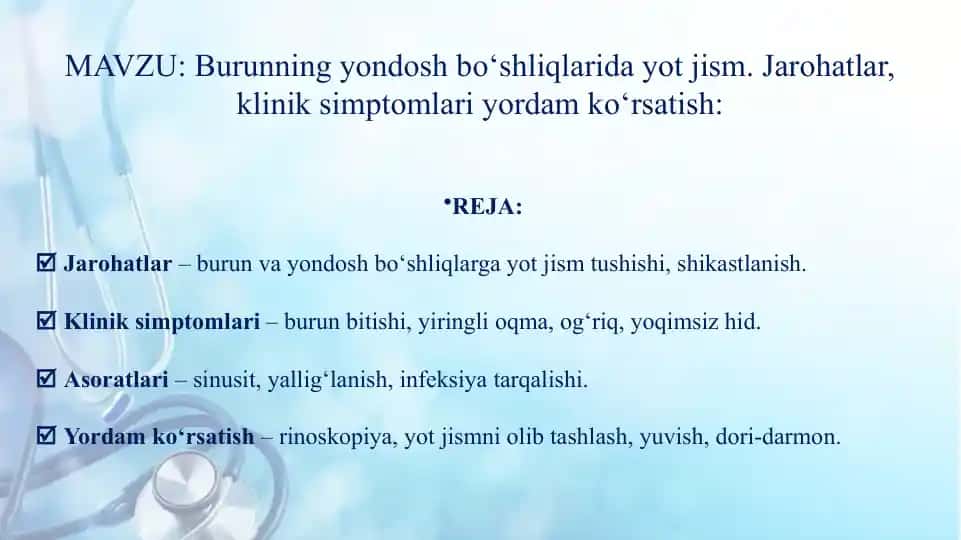Burunning yondoshbo‘shliqlari