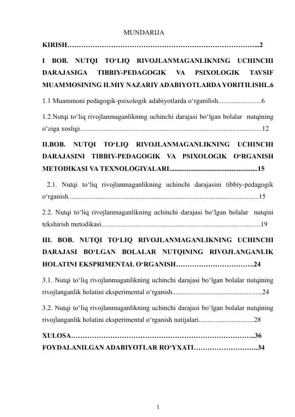 Nutqi to‘liq rivojlanmaganlikning uchinchi darajasiga tibbiy-pedagogik va psixologik tavsif