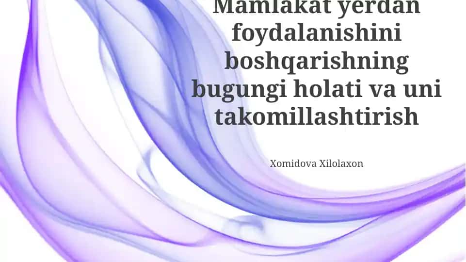 Yer resurslaridan samarali foydalanish muammolari