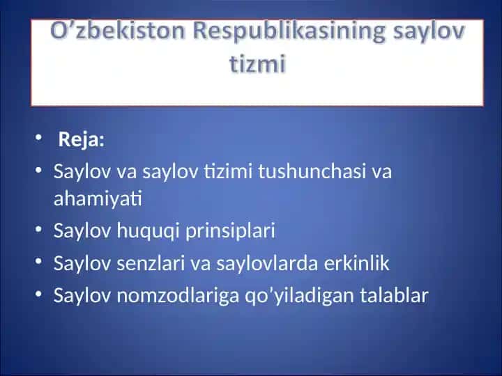 Saylov tizimi