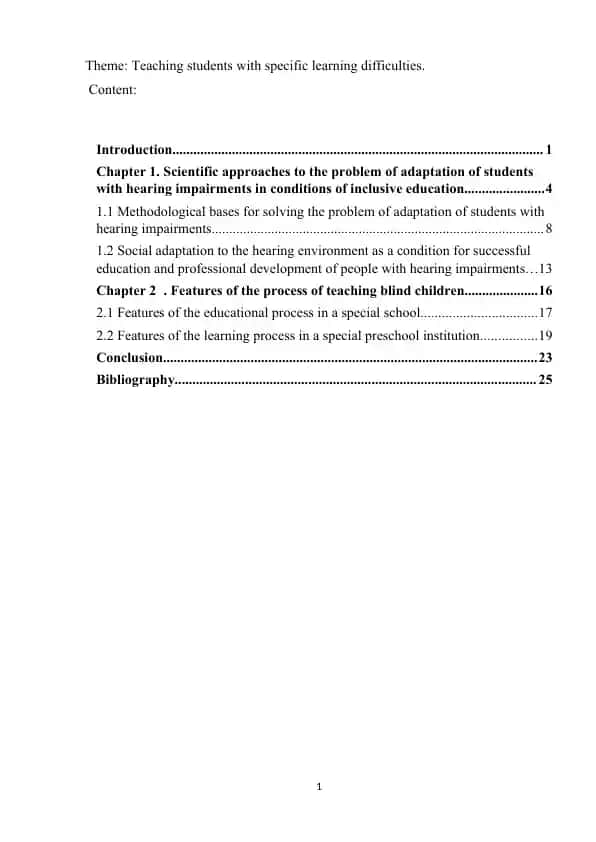 Teaching students with specific learning difficulties
