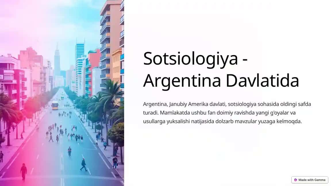 Sotsiologiya - Argentina Davlatida