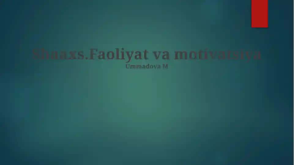 Motivatsiya nazariyasi