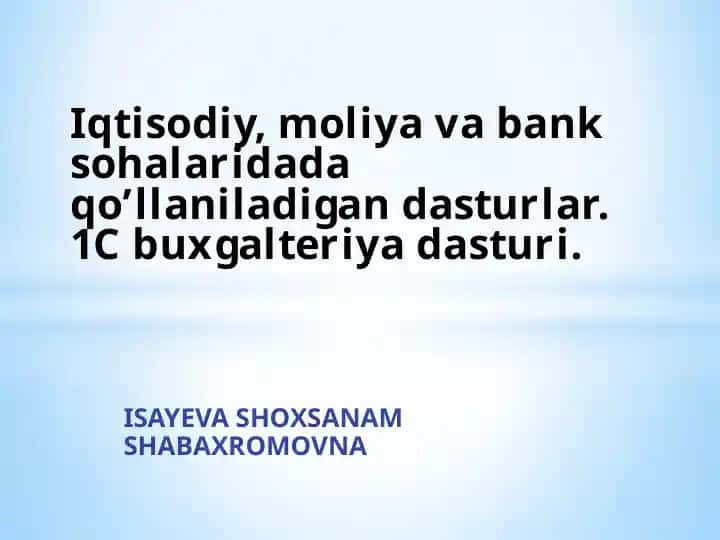 1Cbuxgalteriya dasturi