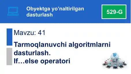 Tarmoqlanuvchi algoritmlarni dasturlash