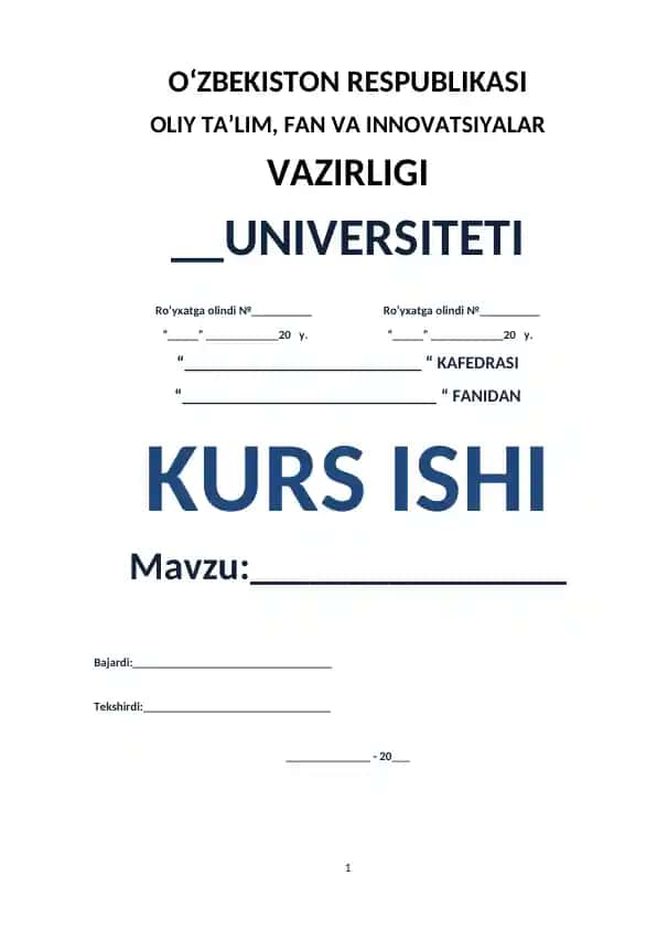 Mark Tven asarlari haqida kurs ishi