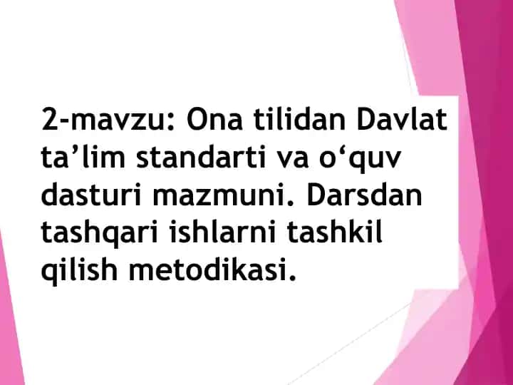 Ona Tilidan Davlat Ta’lim Standarti