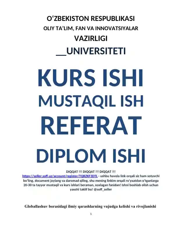 Globallashuv asoslari (referat)