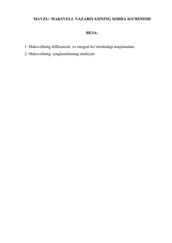 Maksvell Nazariyasi