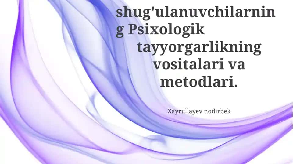 Psixologik Tayyorgarlikning Vositalari va Metodlari