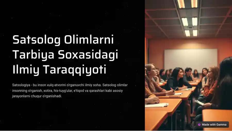 Satsolog Olimlarni Tarbiya Soxasidagi Ilmiy Taraqqiyoti