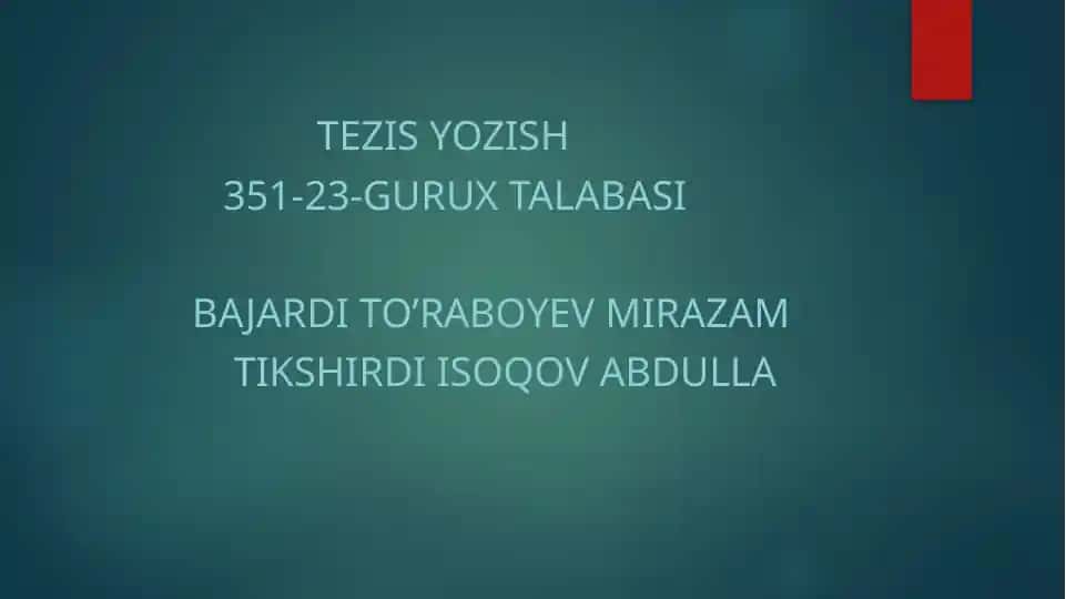 Tezis yozish