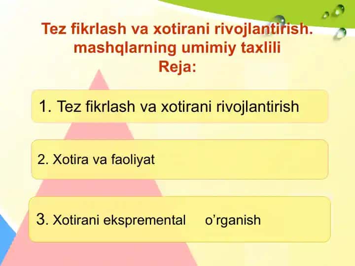Xotira-Ongimizda Aks Ettilgan Narsalarni Mustahkamlash Mashqlari