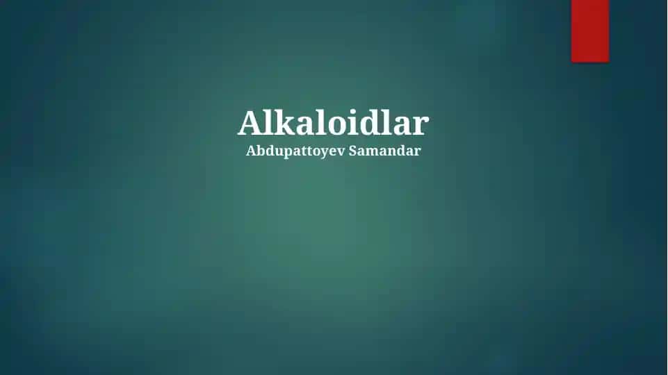 Alkaloidlar