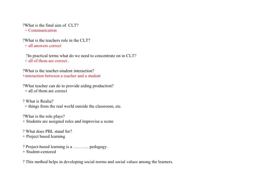 Communicative Language Teaching (CLT)
