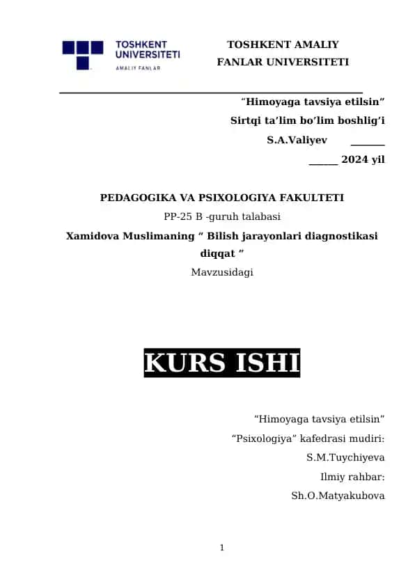 Bilish jarayonlari diagnostikasi
