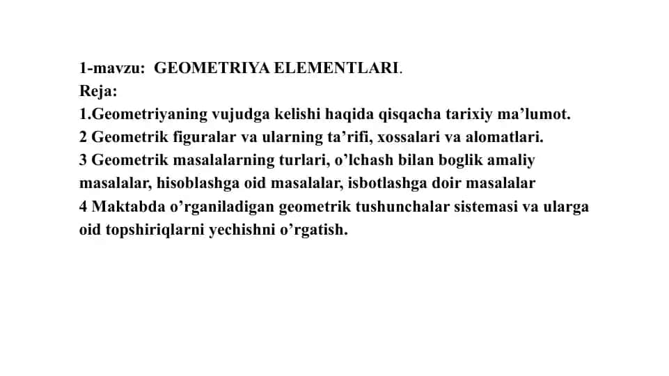 Geometriya Elementlari
