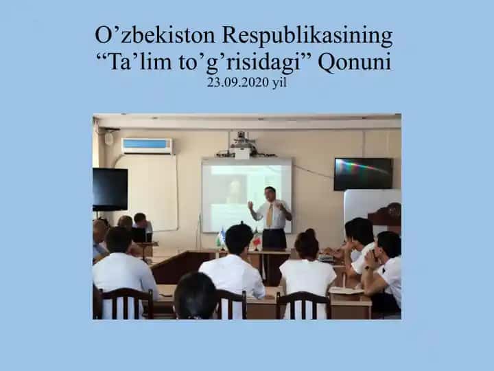 O’zbekiston Respublikasining “Ta’lim to’g’risidagi” Qonuni