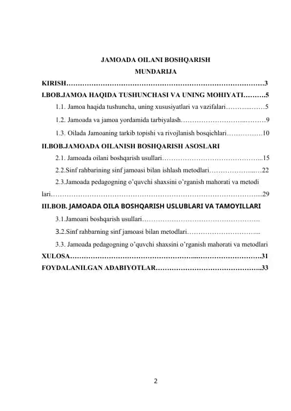 **JAMOADA OILANI BOSHQARISH**