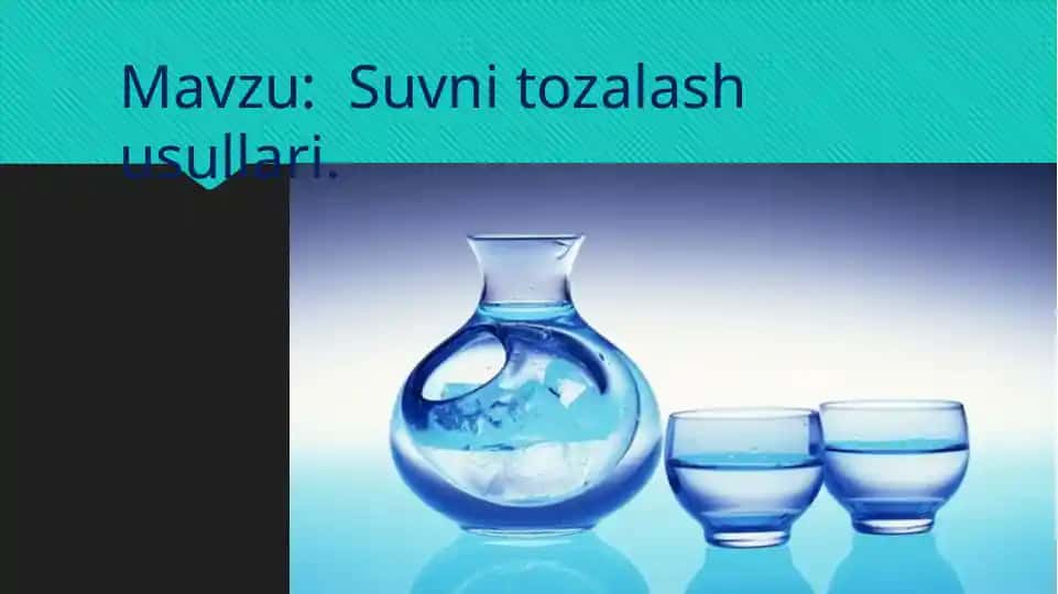 Suvnit ozalash usullari