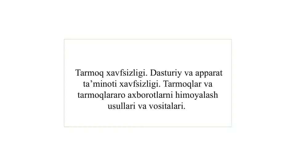 Tarmoq xavfsizligi