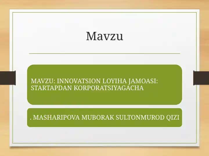 Innovatsion loyiha jamoasi