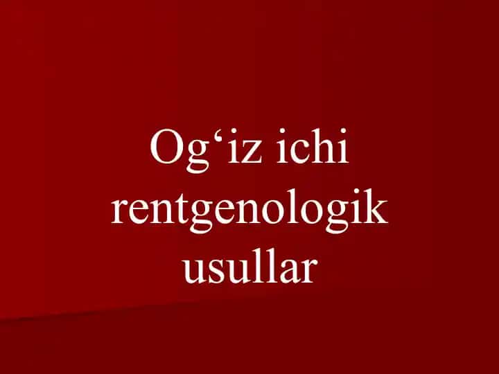 Rentgenologik usullar