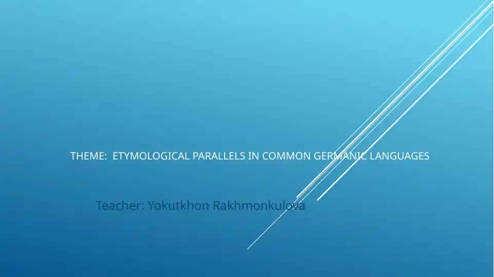 Etymological parallels in common Germanic languages